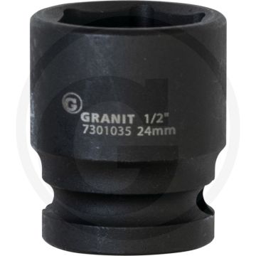 Black edition black edition 1/2" zeskant krachtdop, kort, 24 mm - 80-420 nm