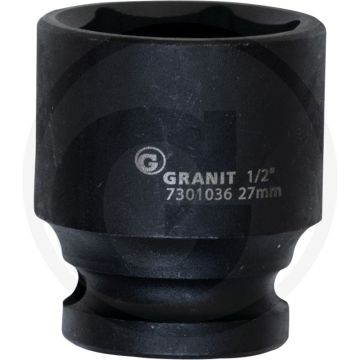 Black edition black edition 1/2" zeskant krachtdop, kort, 27 mm - 80-420 nm