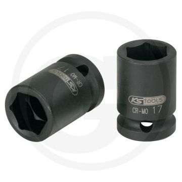 Ks tools 1/2" zeskant krachtdopsleutel, kort, 10 mm - phosphatiert, chrom-molybdän