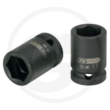 Ks tools 1/2" zeskant krachtdopsleutel, kort, 27 mm - phosphatiert, chrom-molybdän