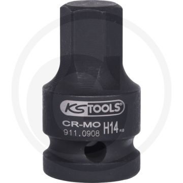 Ks tools 1/2” krachtdopsleutelbit voor binnenzeskant - korte uitvoering - 38mm