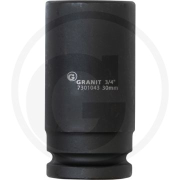 Black edition black edition 3/4" zeskant krachtdop, lang, 30 mm - lengte 90mm