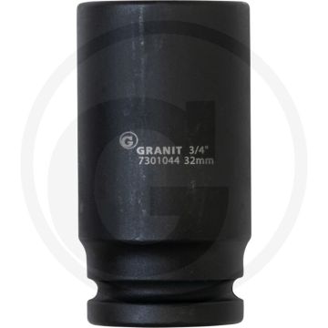 Black edition black edition 3/4" zeskant krachtdop, lang, 32 mm - lengte 90mm