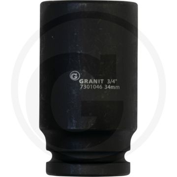 Black edition black edition 3/4" zeskant krachtdop, lang, 34 mm - lengte 90mm