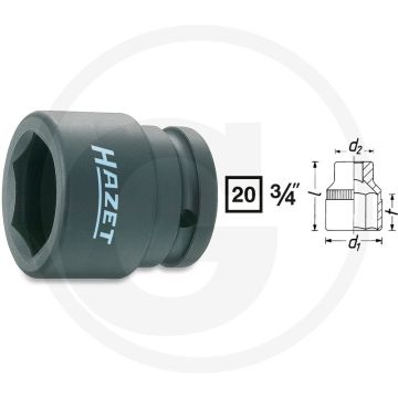 Hazet krachtdopsleutel zeskant 36 mm chroom vanadium speciaal staal