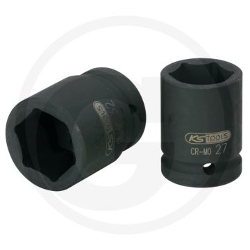 Ks tools 3/4" zeskant krachtdop, kort, 41 mm - phosphatiert, chrom-molybdän