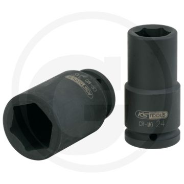 Ks tools 3/4" krachtdopsleutel zeskant, lang, 17 mm - 6-kant, innenvierkant, lange ausführung