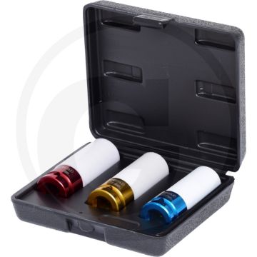 Ks tools 1/2" krachtdopsleutelset voor aluminum velgen - sleutelmaat: 17 - 19 - 21