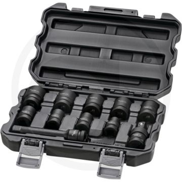 Black edition black edition 1/2" zeskant krachtdoppenset 11-delig - gefosfateerd chroom-molybdeen-staal