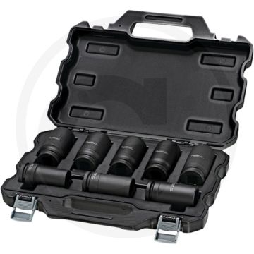 Black edition black edition 3/4" zeskant krachtdoppenset 8-delig - chroom-molybdeen staal, geschikt voor slagmoersleutels