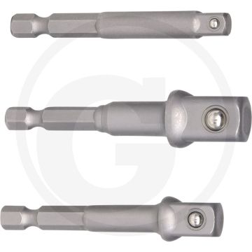 Black edition black edition dopadapterset 3-delig voor 1/4", 3/8" en 1/2" doppen