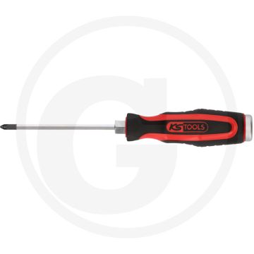 Ks tools ergotorque®max schroevendraaier met slag - pz0 x 60, 2-komponentengriff, din iso 8764