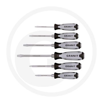 Black edition black edition schroevendraaierset met slagkappen 6-delig - 2-componenten-handgreep, geharde zeskant schacht