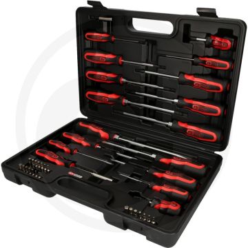 Ks tools Schraubendreher- und Bitsätze ergotorque®plus, 39-teilig - 2-Komponenten-Griff, gehärteter Schaft, Chrom-Vanadium - inklusive 1/4" Bits und Kunststoffkoffer