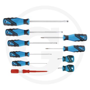 Gedore gedore 3c set de tournevis 10 pièces - manche power-grip3 - acier molybdän-vanadium-plus