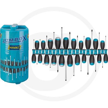 Ensemble de tournevis Hazet avec capuchon à impact 21 pièces - comprend 4x scie, 2x Phillips et 10x torx®.