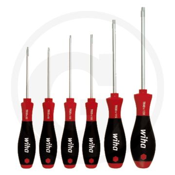 Wiha torx® tournevis inviolables 6 pièces - softfinish® - 80-130 mm