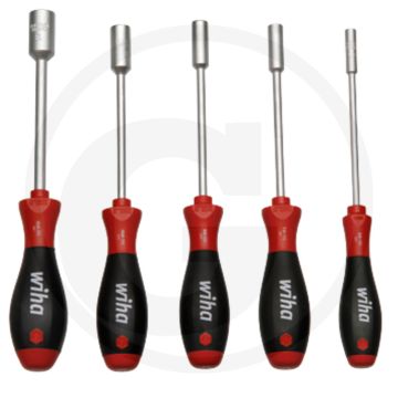 Wiha softfinish® Kappenschraubendreher-Satz 5-teilig, Schlüsselweiten: 5,5, 7, 8, 10, 13 mm, Genauigkeit: 5 mm
