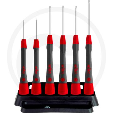 Wiha jeu de tournevis de précision 6 pièces picofinish® avec torx® t4-t9