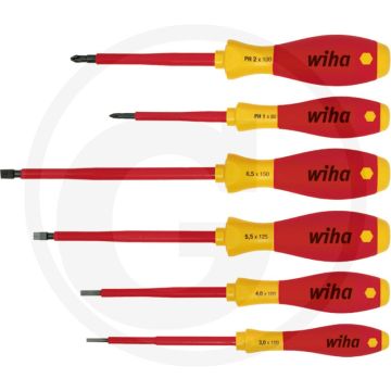 Wiha wiha zaagsnede- en kruiskopschroevendraaierset 6-delig softfinish® electric 1000v ac.