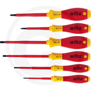 Wiha wiha zaagsnede- en kruiskop pozidriv) schroev 6-delig softfinish® electric