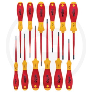 Jeu de tournevis Wiha wiha softfinish® slimfix - 12 pièces, 1 000 V CA.