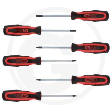 Ks tools ergotorqueplus® schroevendraaierset, 6-delig - torx® t10-t40, 2-componenten handgreep