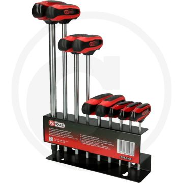 Ks tools ergotorqueplus® t-greep tx-schroevendraai 9-delig, t10-t50 - gehard chroom vanadium staal