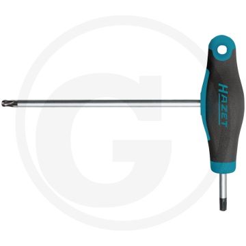 Hazet winkelschraubendreher torx® mit kugelkop mit t-griff - t10, 98mm länge, chrom-vanadium