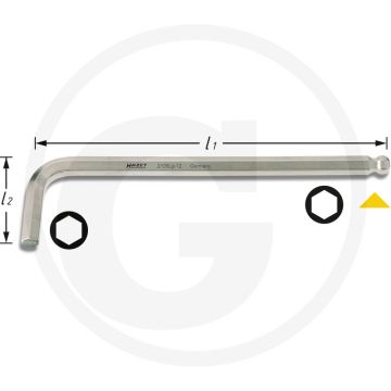 Hazet haakse binnenzeskant stiftsleutel 3mm, chroom-vanadium, vernikkeld, made in germany