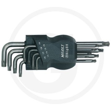 Hazet haakse torx® stiftsleutelset in houder - 8-delig, kogelkop, duits vakmanschap