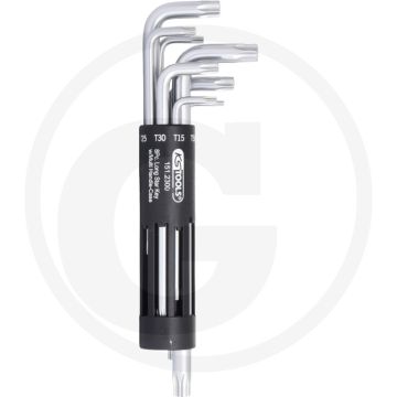 Ks tools classic 3 in 1 haakse tx stiftsleutelset, lang 8-delig in houder (als t-greep) - t10 tot t50 tx-profiel