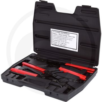 Ks tools seegerring tangen set 14-delig - voor binnen- en buitenringen, verwisselbare punten, chroom-vanadium - 89-159 mm
