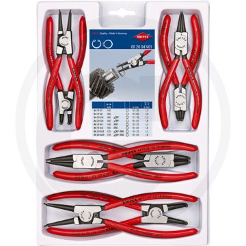 Knipex knipex borgveertangenset 8-delig - meest gangbare tangen voor binnen- en buitenringen