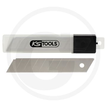 Ks tools afbreekmessen 0,5 x 18 x 100 mm, dispenser à 10 stuks - sk-stahl, 10-delig