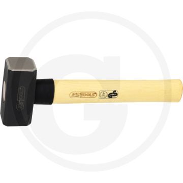 Ks tools vuisthamer met steel van essenhout, 1.000 gram - gesmede uitvoering, 40 x 95 mm
