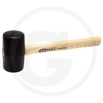 Ks tools rubber hamer, 500 gram, din 5128, hickory-stiel, 114x70x307mm