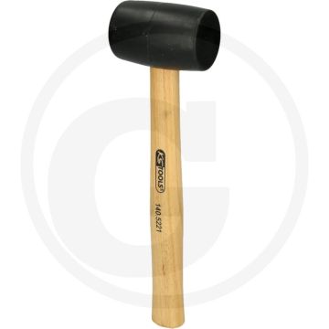 Ks tools rubber hamer, 700 gram, din 5128, hickory-stiel, kautschuk-kop