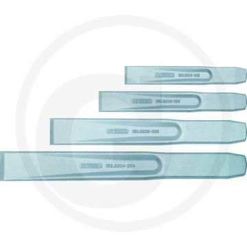 Ks tools koudbeitelset 4-delig - vlak-ovale vorm, gehard, gepolijst - 4 maten: 100mm, 150mm, 200mm, 250mm