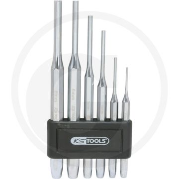 Ks tools doorslagenset, hoogglans verchroomd, 6-delig - 6-delig, chrom vanadium, kunststofhouder