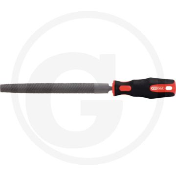 Lime demi-ronde Ks Tools, DIN 7261, forme E, 200 mm, manche à deux composants, acier à outils spécial