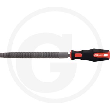 Lime demi-ronde Ks Tools, DIN 7261, forme E, 250 mm, manche à deux composants, acier à outils spécial