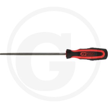 Lime ronde Ks Tools, DIN 7261, forme F, 200 mm, manche HE à deux composants