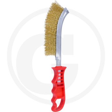 Ks tools staaldraadborstel messing 250mm lengte met kunststoffgriff