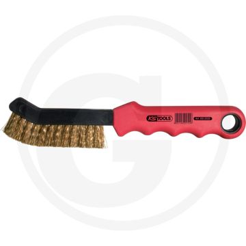 Ks tools remklauw staaldraadborstel - messingdraad, 225mm lengte