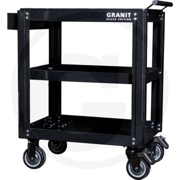 Black edition black edition service gereedschapswagen - stabiele plaatstaalconstructie - 3 niveaus - laadvermogen 500 kg