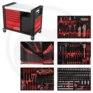 Ks tools gereedschapswagen p35 met 279-delige gereedschapset - rvs werkblad, stabiele constructie