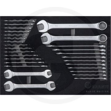 Black edition black edition moduleset steeksleutels en ringsleutels 28-delig, metrisch - afmetingen: 465 x 407 x 40 mm