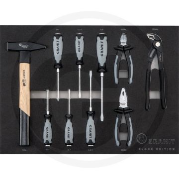 Black edition black edition moduleset schroevendraaiers en hamer 10-delig - afmetingen: 564 x 407 x 40 mm