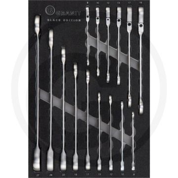 Black edition black edition moduleset ringratelsleutels 15-delig, metrisch - afmetingen: 280 x 407 x 40